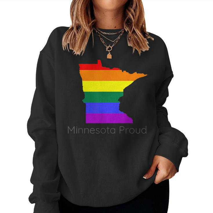 Lgbtq Minnesota Gay Pride Proud Rainbow Flag Love Is Love Women Sweatshirt