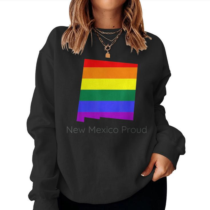 Lgbtq New Mexico Gay Pride Proud Rainbow Flag Love Is Love Women Sweatshirt
