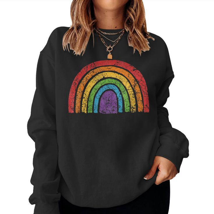 Lgbtq Rainbow Flag Gay Pride Lgbt Awareness Ally Vintage Women Sweatshirt