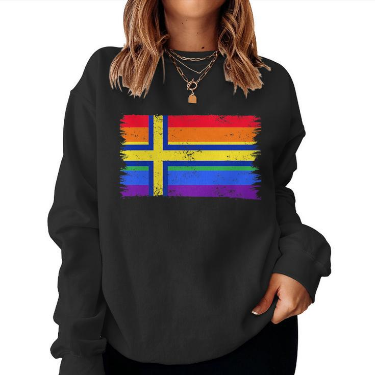 Lgbtq Rainbow Flag Of Sweden Swedish Gay Pride Women Sweatshirt