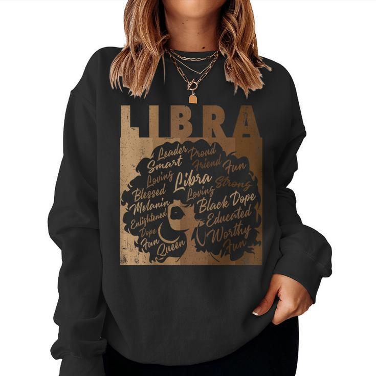 Libra Girl African American Melanin Birthday Women Sweatshirt