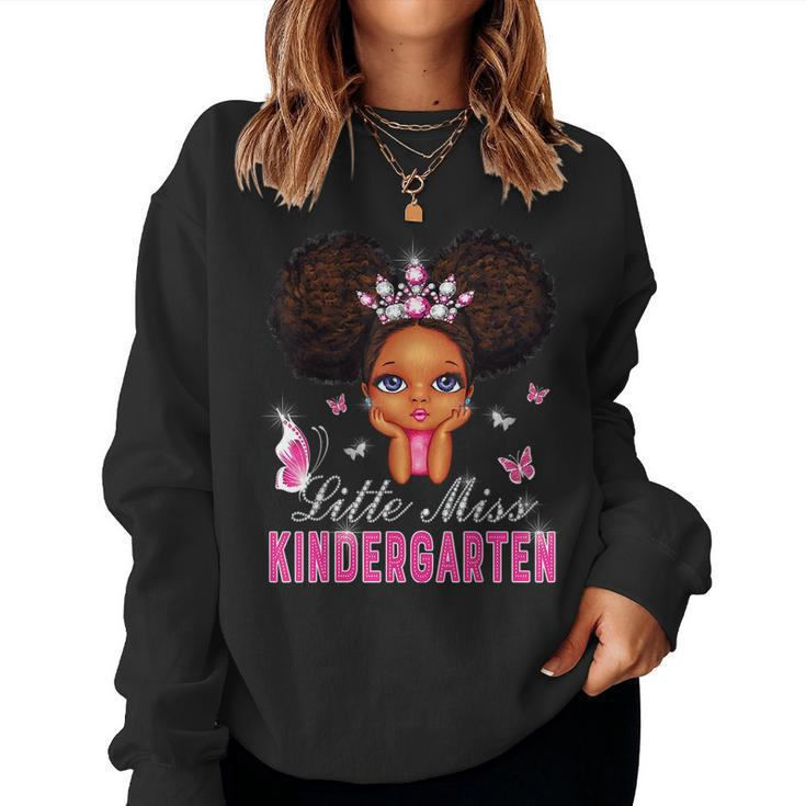 Little Miss Kindergarten Back To School For Girls 100 Days  Women Crewneck Graphic Sweatshirt