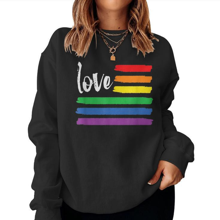 Love Gay Pride Lgbt Rainbow Flag Men Women Kids Women Sweatshirt