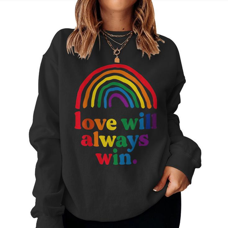 Love Will Always Win Pride Rainbow Kid Child Lgbt Quote Fun Women Sweatshirt