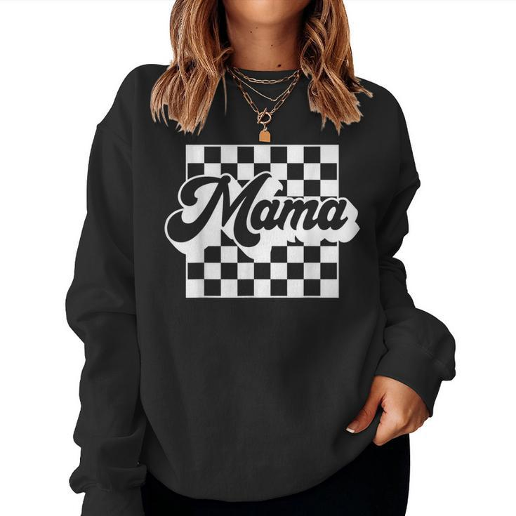 Mama Retro Checkered Pattern Women Sweatshirt