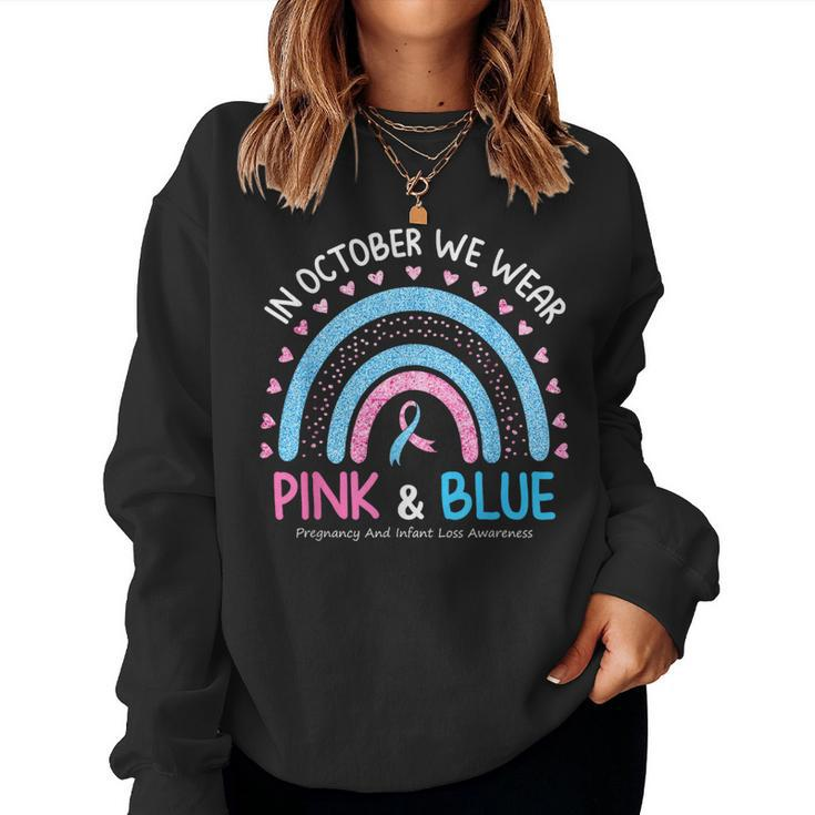 Messy Bun Blue And Pink Pregnancy And Infant Loss Awareness Women Sweatshirt
