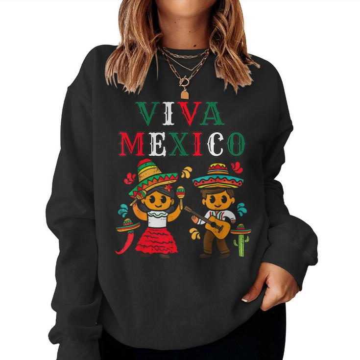 Mexican Independence Viva Mexico Boy Girl Maracas Guitar Women Sweatshirt