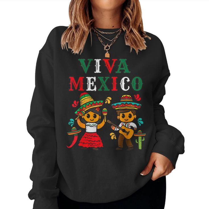 Mexican Independence Viva Mexico Maracas Guitar Boy Girl Women Sweatshirt