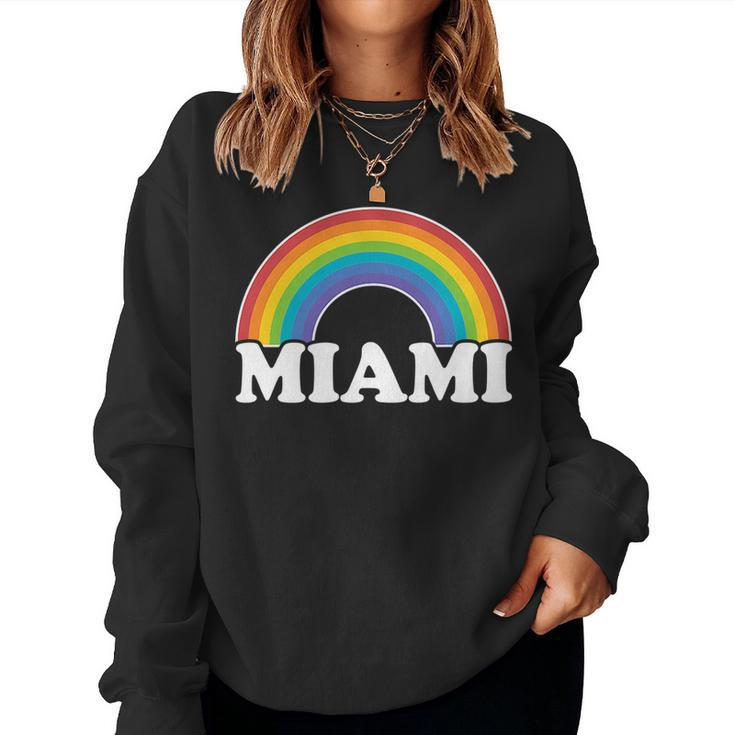 Miami Fl Gay Pride Women Men Rainbow Lesbian Lgbtq Lgbt Women Sweatshirt
