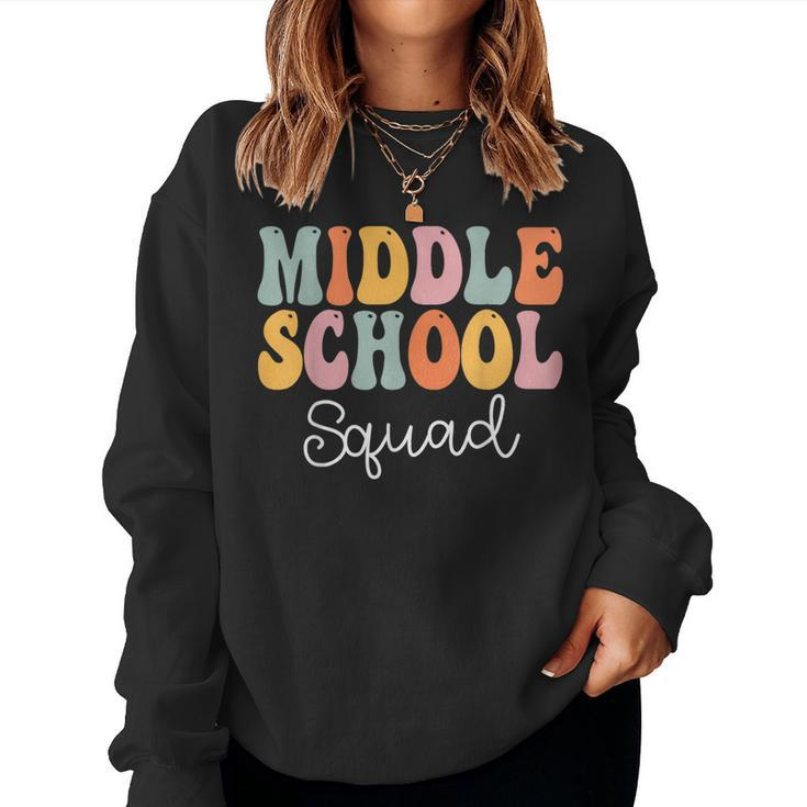 Middle School Squad Retro Groovy Vintage First Day Of School Squad Sweatshirt