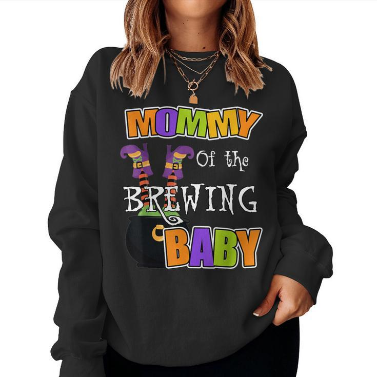 Mommy Of Brewing Baby Halloween Theme Baby Shower Spooky Women Sweatshirt