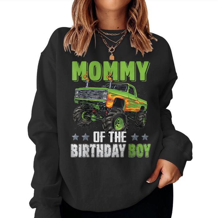 Mommy Of Birthday Boy Monster Truck Car Family Matching  Women Crewneck Graphic Sweatshirt