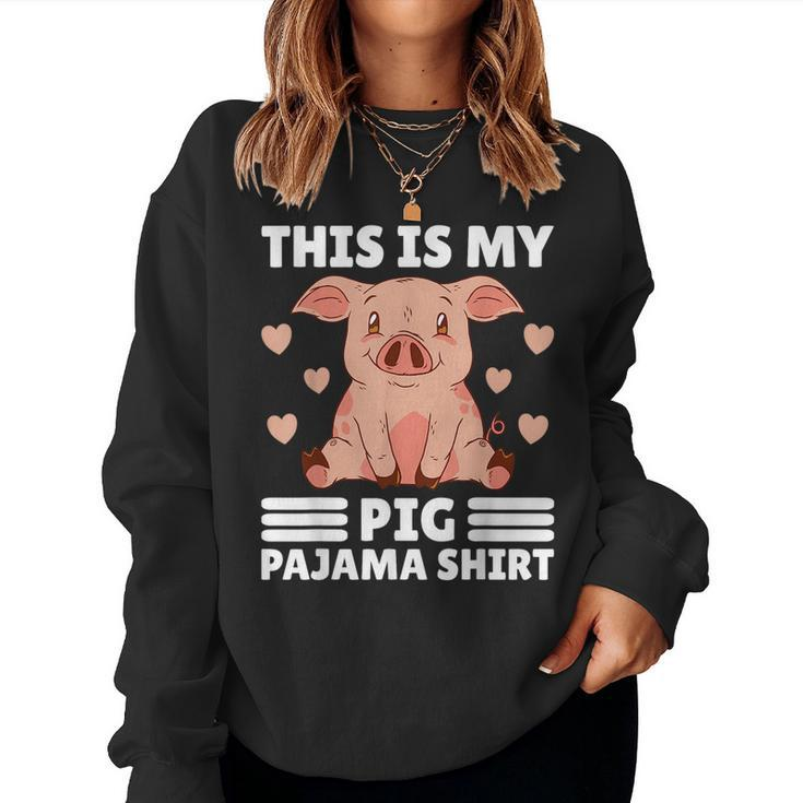 My Pig Pajama  Women Pig Pjs Cute Pig Stuff Farmer Girl  Women Crewneck Graphic Sweatshirt