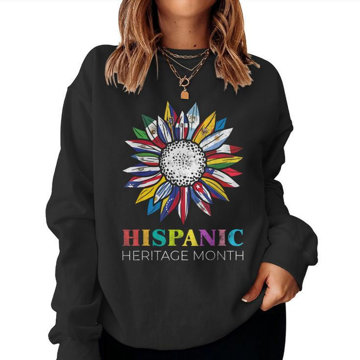 National Hispanic Heritage Month Sunflower Countries Flags Women Sweatshirt