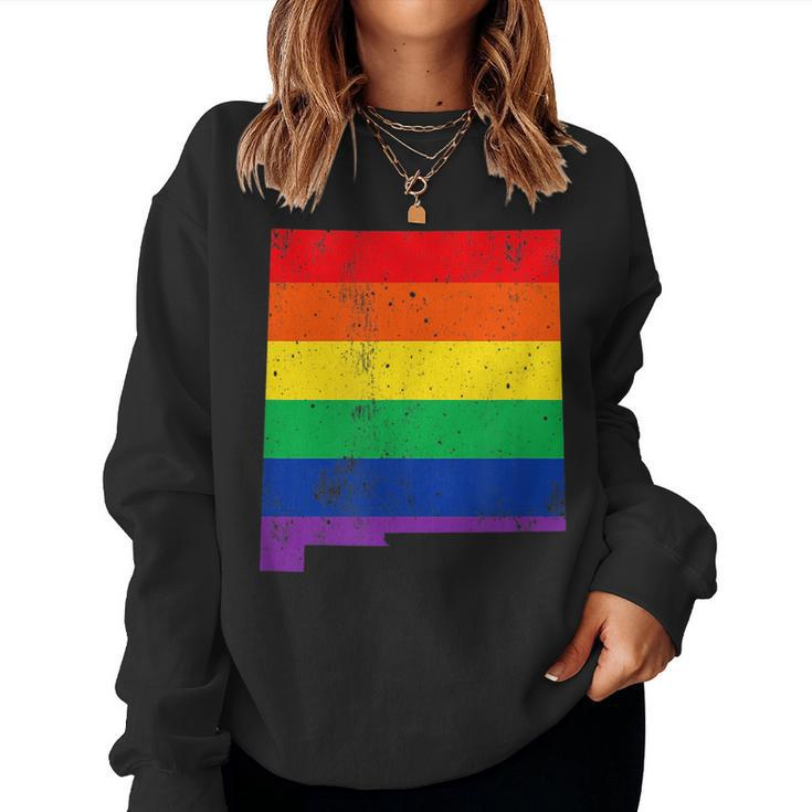 New Mexico Rainbow Flag Map Gay Pride Lesbian Lgbt Women Sweatshirt