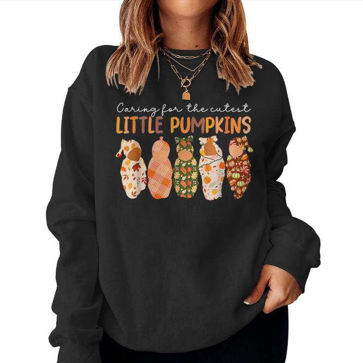 Nicu Nurse Halloween Cutest Pumpkins Mother Baby Nurse Fall Women Sweatshirt