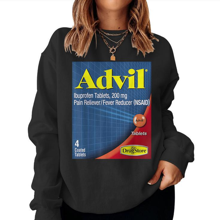Nurse Pharmacy Halloween Costume Advil Ibuprofen Tablets Women Sweatshirt