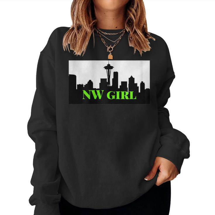 Nw Girl North West Space Needle Women Sweatshirt