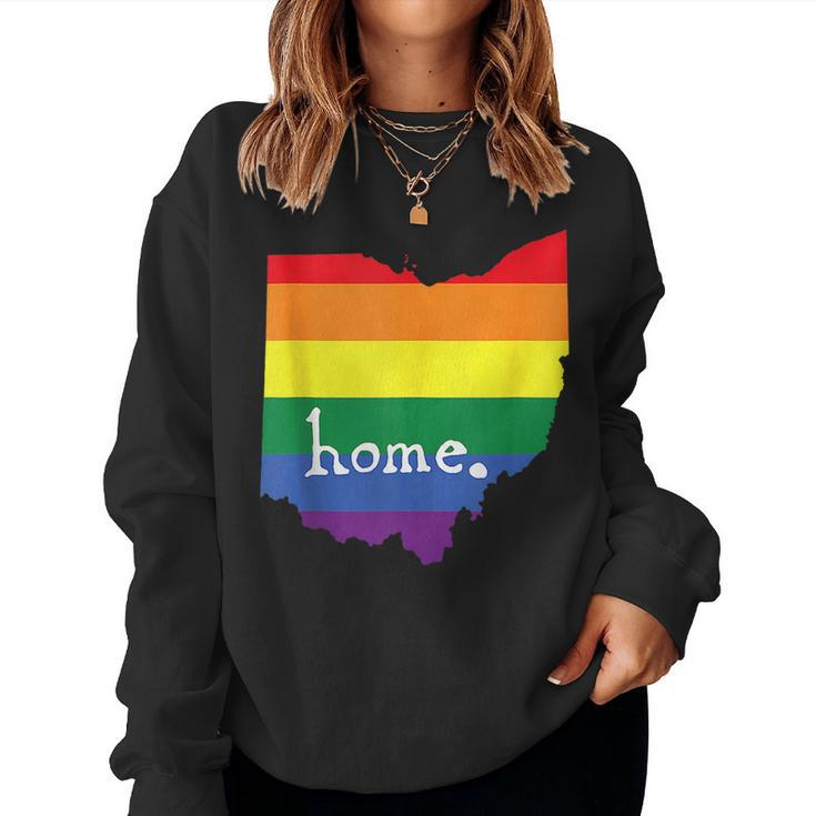 Ohio Gay Pride Lgbt Rainbow Home State Women Sweatshirt