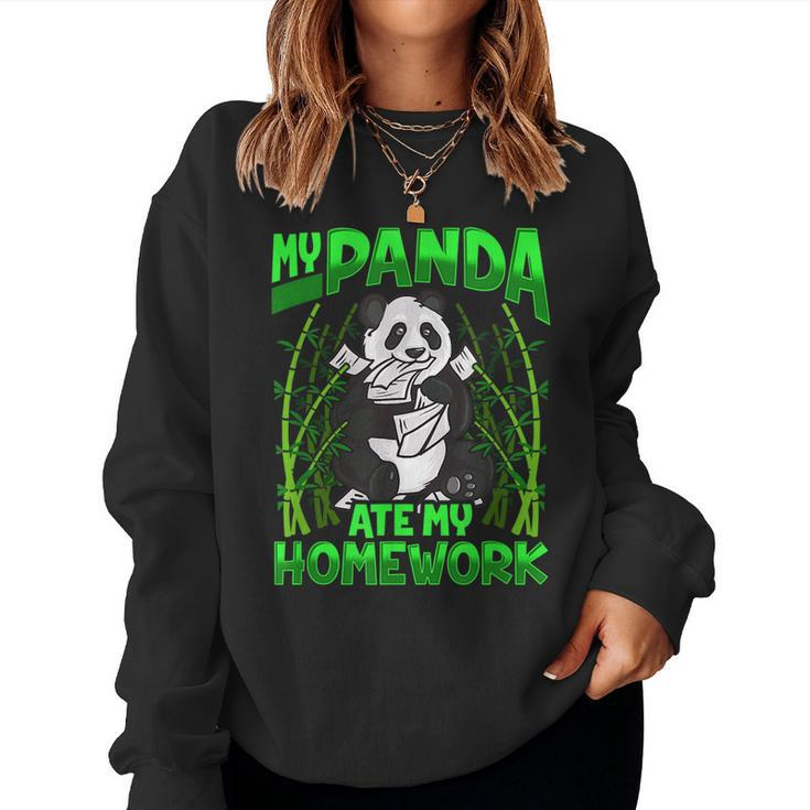 Panda Lovers s My Panda Ate My Homework Women Sweatshirt