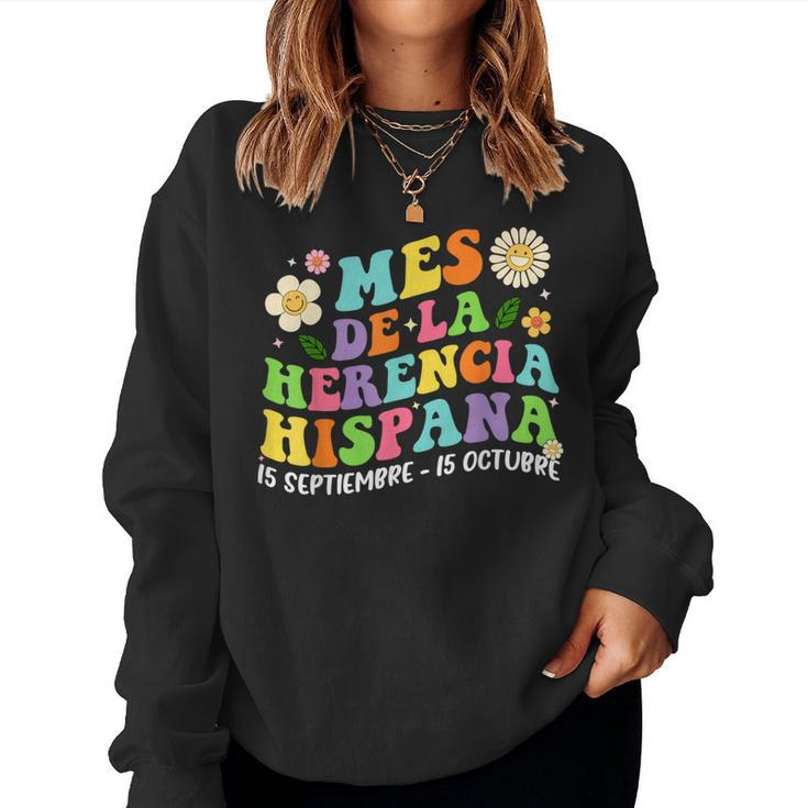 Hispanic Heritage Month Mes De La Herencia Hispana Groovy Women Sweatshirt