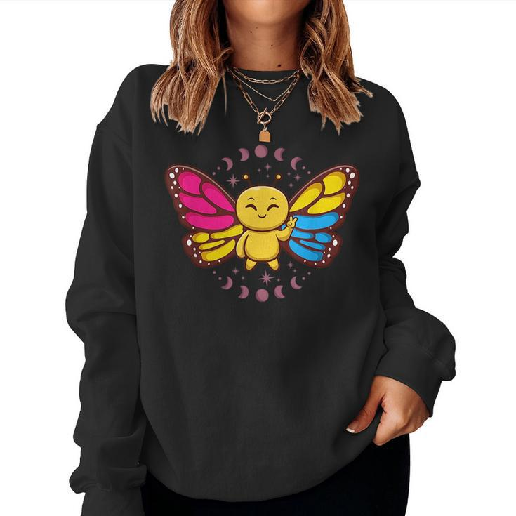 Pansexual Monarch Butterfly Insect Subtle Pan Pride Month Women Sweatshirt