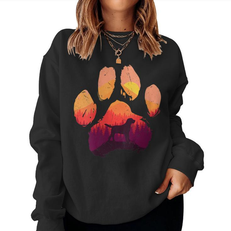 Paw Cavador Dog Mom Dad Mountains Sunset Dog Mom Dad Mountai Women Sweatshirt