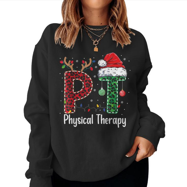 Physical Therapy Christmas Santa Hat Pt Therapist Xmas Women Sweatshirt