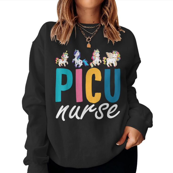 Picu Nurse Pediatric Unicorn Nurse Appreciation Nursing Women Sweatshirt