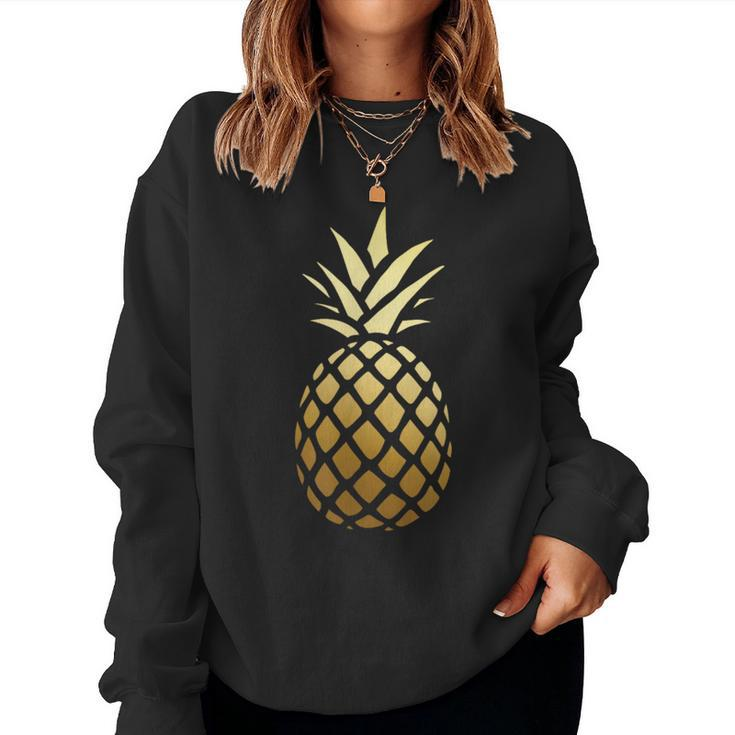 Pineapple Gold Cute Beach T For Kid Vacation Women Sweatshirt