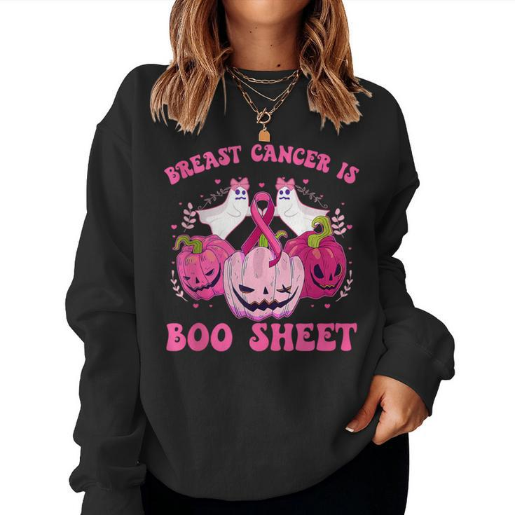 Pink Halloween Wife Pink Breast Cancer Is Boo Sheet Women Sweatshirt
