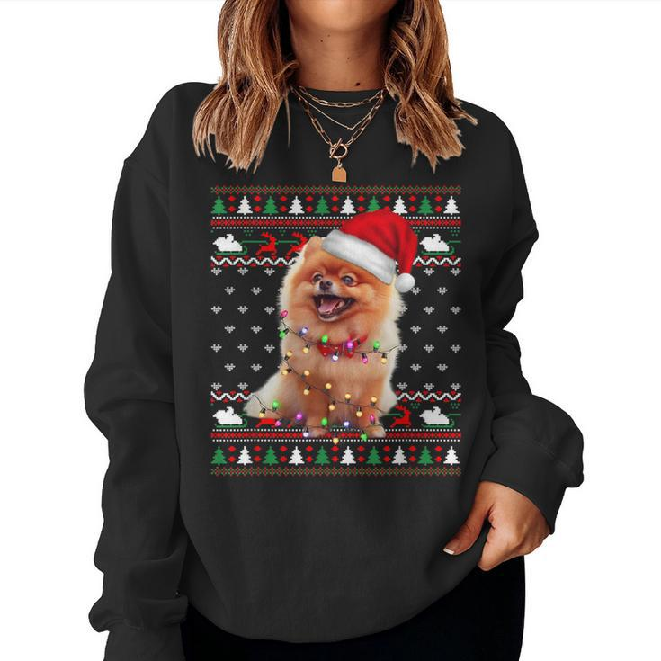 Pomeranian Christmas Ugly Sweater Dog Lover Xmas Women Sweatshirt