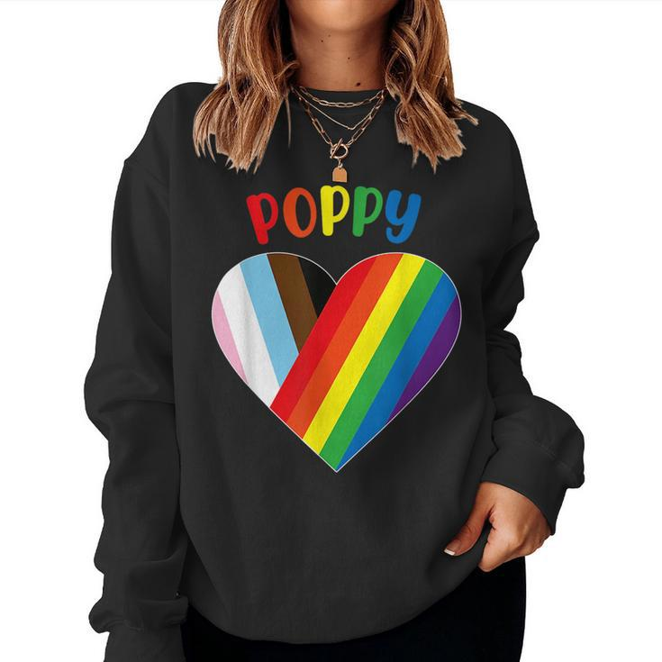 Poppy Lgbt Flag Heart Gay Pride Month Lgbtq Rainbow Women Sweatshirt