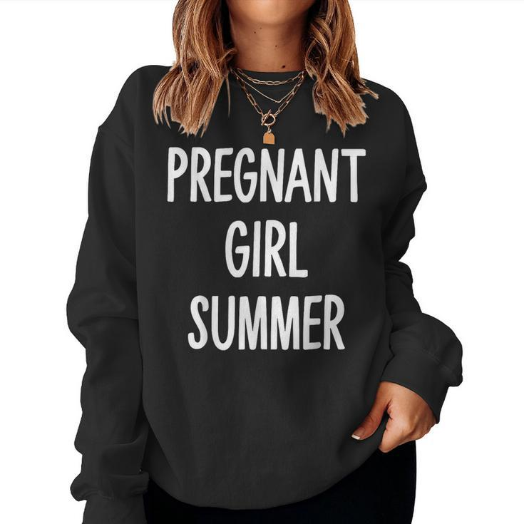Pregnant Girl Summer Baby Announcement For New Mom Women Sweatshirt