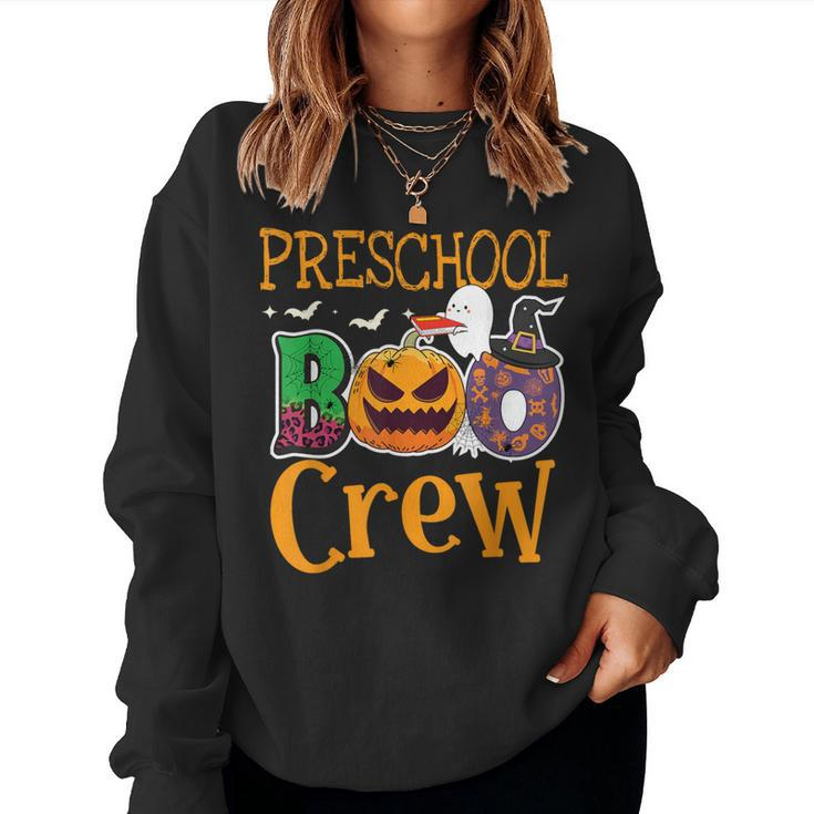 Preschool Boo Crew Pre-K Teachers Students Halloween Women Sweatshirt