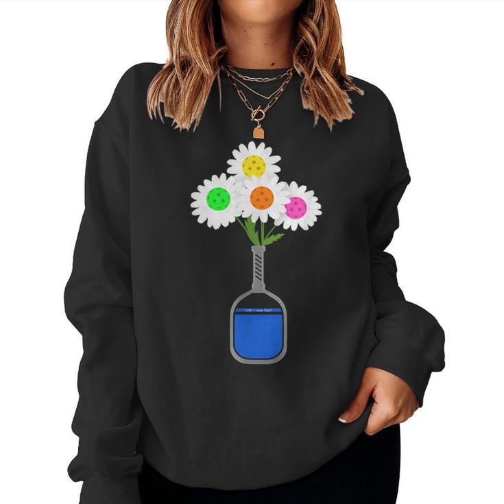 Pretty Pickleball Flowers In Paddle Vase Pickleball Women Sweatshirt