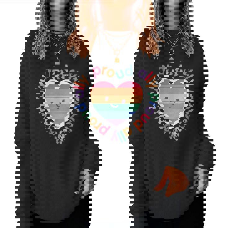Proud Ally Lgbt Rainbow Heart Gay Pride Sf Gay Pride Month Women Sweatshirt