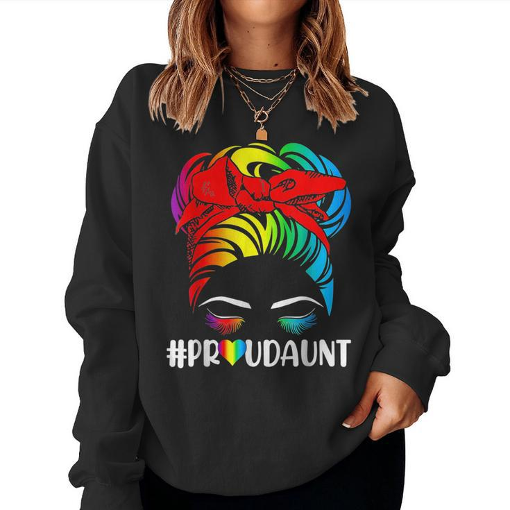 Proud Aunt Pride Lgbt Flag Gay Lesbian Matching Family Women Sweatshirt