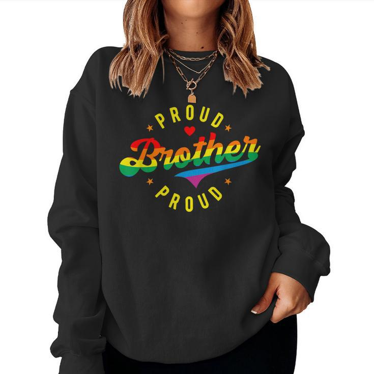 Proud Brother Pride Lgbt Rainbow Women Crewneck Graphic Sweatshirt