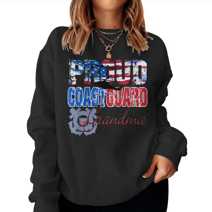 Proud Coast Guard Grandma Patriotic Usa Veterans Day For Grandma Women Sweatshirt