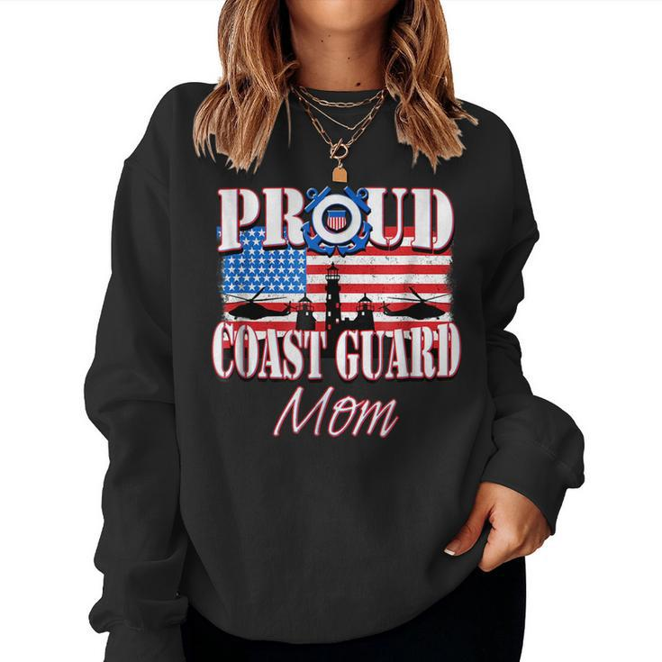 Proud Coast Guard Mom Usa Flag Women For Mom Women Sweatshirt