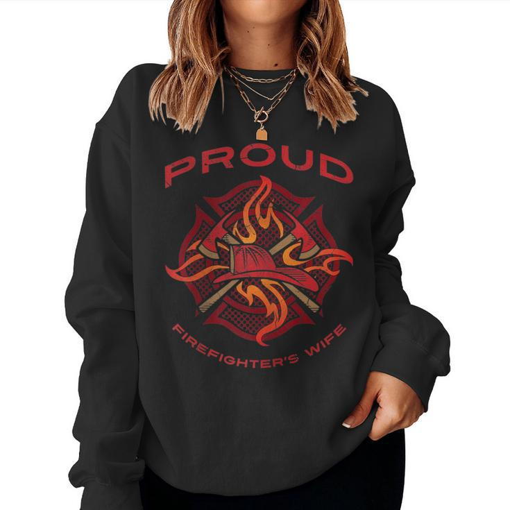 Proud Firefighters Wife Firefighting Medic Pride Women Sweatshirt