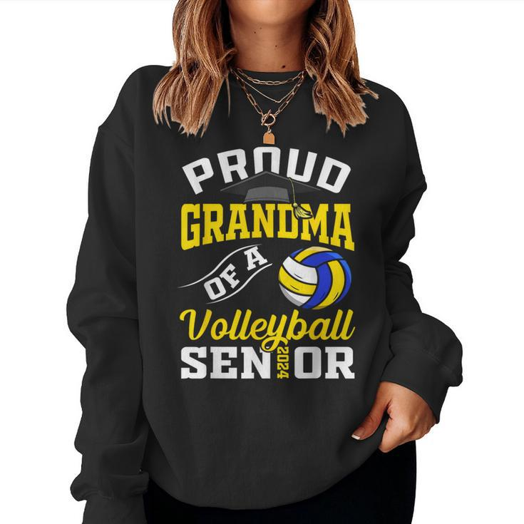 Proud Grandma Of A Volleyball Senior 2024 Graduation Women Sweatshirt