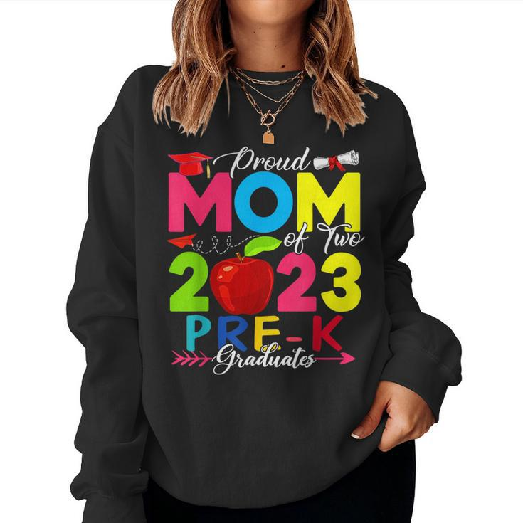 Proud Mom Of Two 2023 Pre-K Graduates Costume Family Women Sweatshirt
