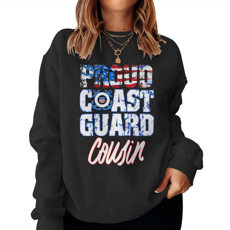 Proud Patriotic Usa Coast Guard Cousin Usa Flag Men Women Patriotic Women Sweatshirt