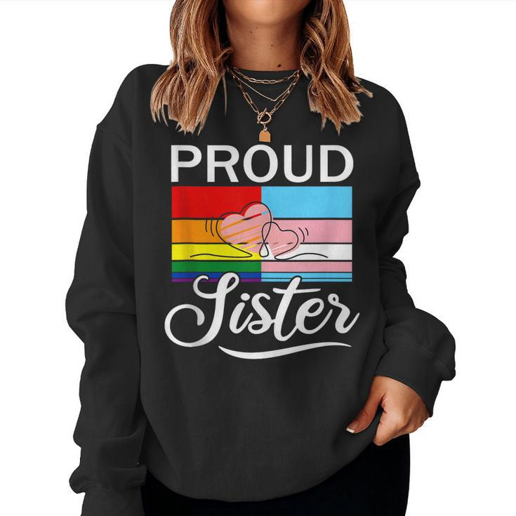 Proud Trans Sister Flag Lgbt Transgender Gay Pride Women Sweatshirt