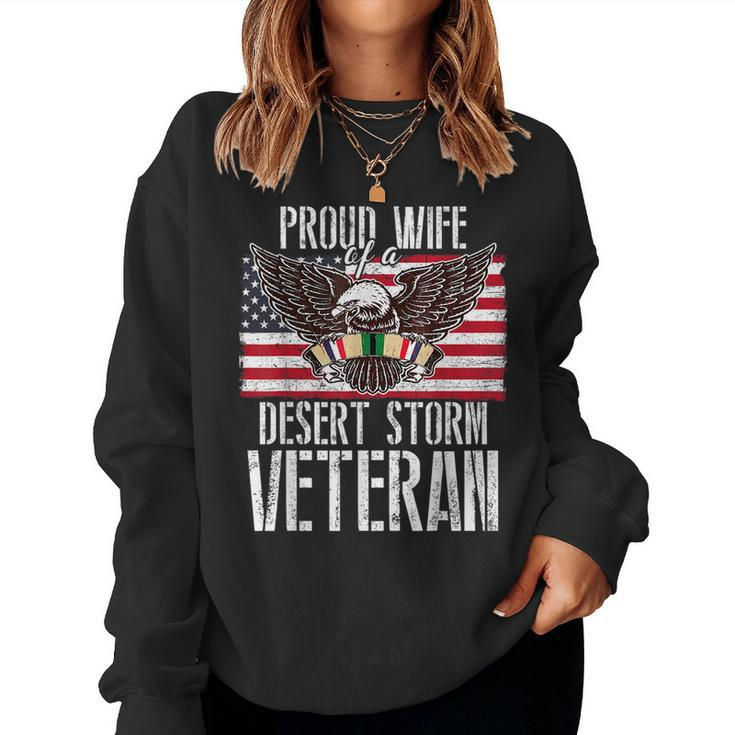 Proud Wife Of Desert Storm Veteran Gulf War Veterans Spouse Women Sweatshirt