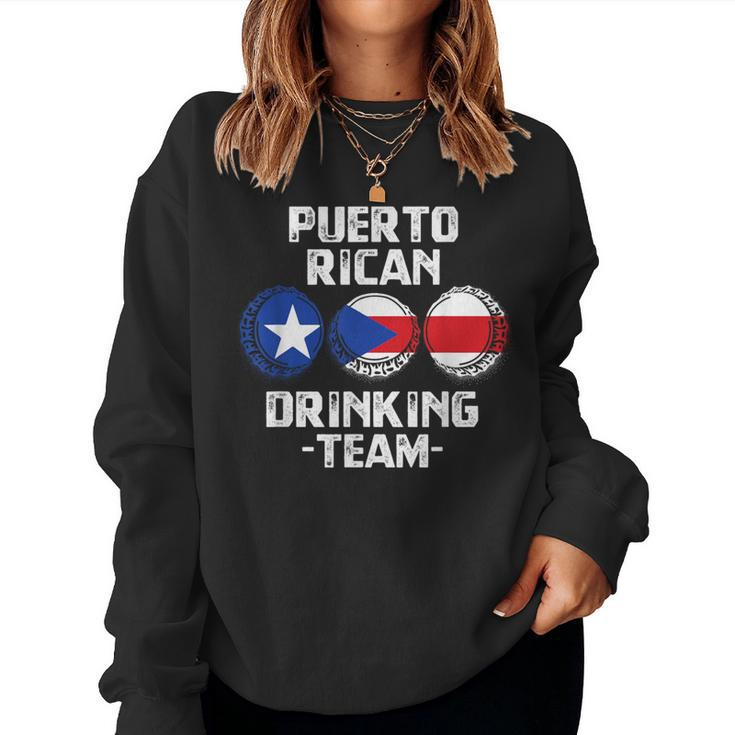 Puerto Rican Beer Drinking Team Flag Party Women Sweatshirt