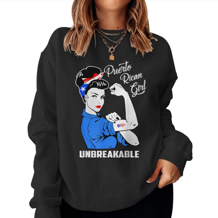 Puerto Rican Girl Unbreakable Heritage Puerto Rico Women Sweatshirt
