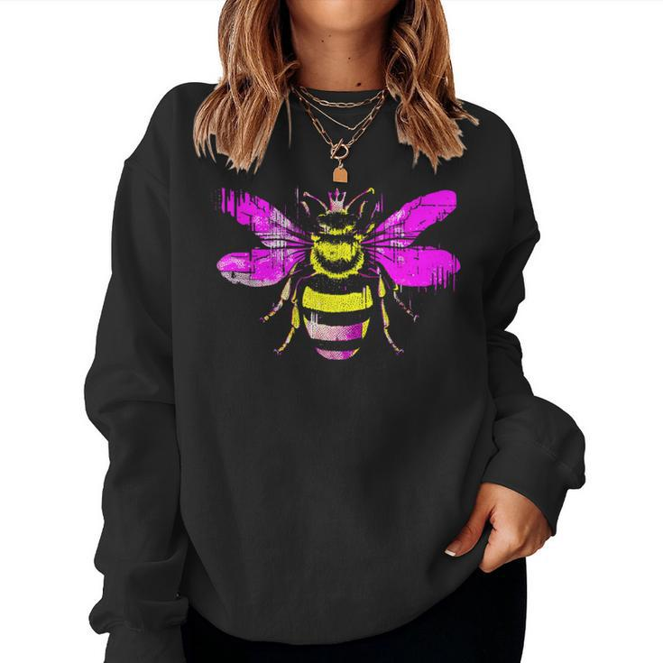 Queen Bee Honey Bee Vintage Women Sweatshirt